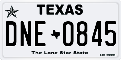 TX license plate DNE0845