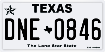 TX license plate DNE0846