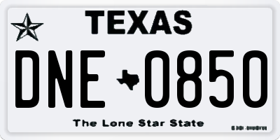 TX license plate DNE0850