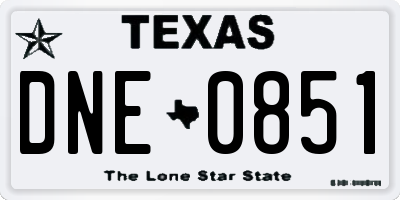 TX license plate DNE0851