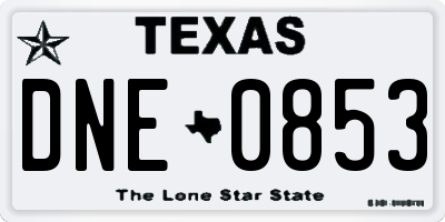 TX license plate DNE0853