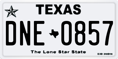 TX license plate DNE0857