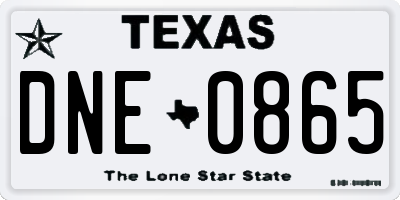 TX license plate DNE0865