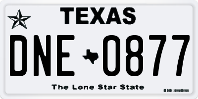 TX license plate DNE0877