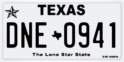TX license plate DNE0941