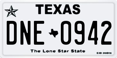 TX license plate DNE0942