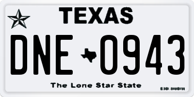 TX license plate DNE0943