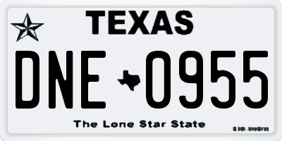 TX license plate DNE0955
