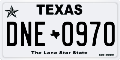 TX license plate DNE0970