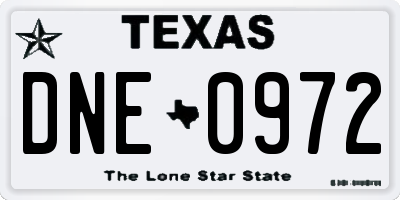 TX license plate DNE0972