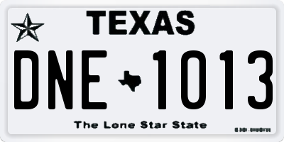 TX license plate DNE1013