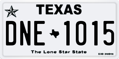 TX license plate DNE1015