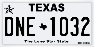 TX license plate DNE1032