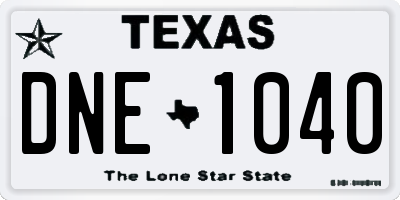 TX license plate DNE1040