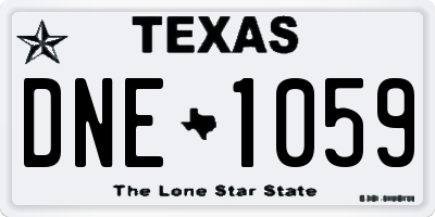 TX license plate DNE1059