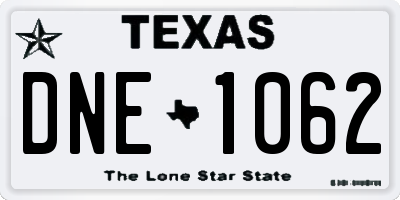 TX license plate DNE1062