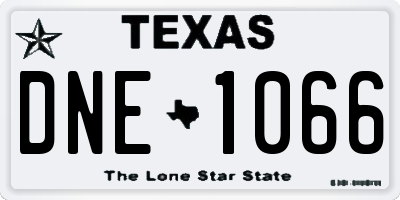 TX license plate DNE1066