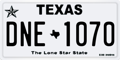 TX license plate DNE1070