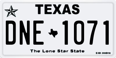 TX license plate DNE1071