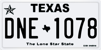 TX license plate DNE1078