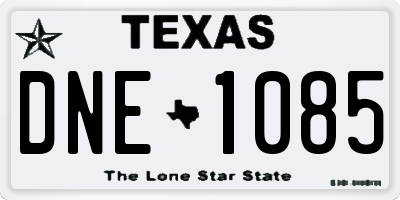 TX license plate DNE1085