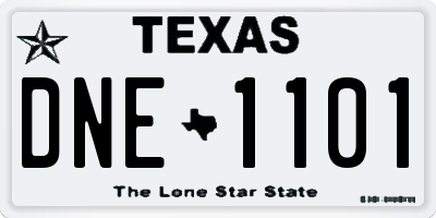 TX license plate DNE1101