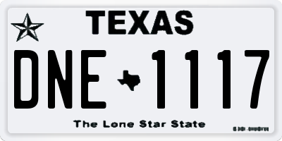 TX license plate DNE1117