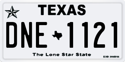 TX license plate DNE1121