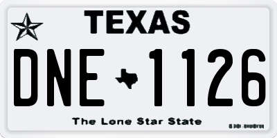 TX license plate DNE1126