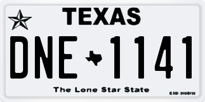 TX license plate DNE1141