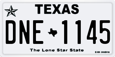 TX license plate DNE1145