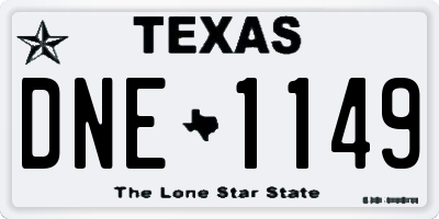 TX license plate DNE1149
