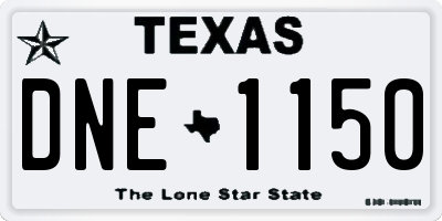 TX license plate DNE1150