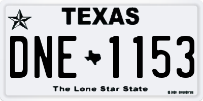TX license plate DNE1153
