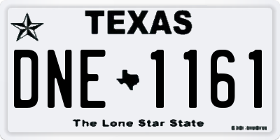 TX license plate DNE1161