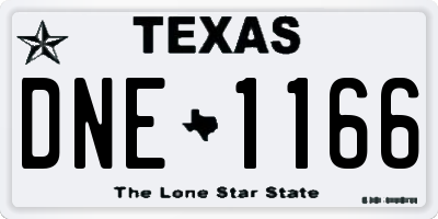 TX license plate DNE1166