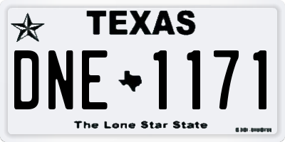 TX license plate DNE1171
