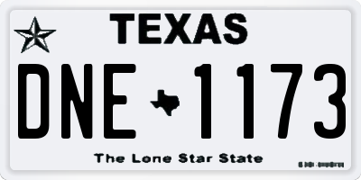 TX license plate DNE1173