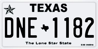 TX license plate DNE1182
