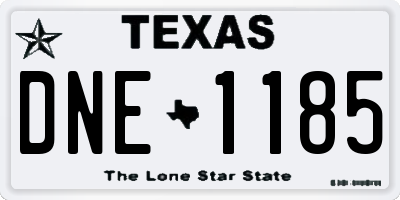 TX license plate DNE1185