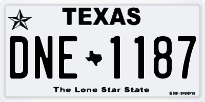 TX license plate DNE1187