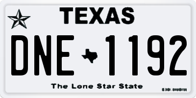 TX license plate DNE1192