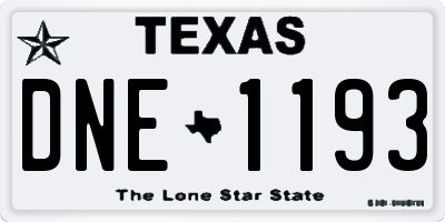 TX license plate DNE1193