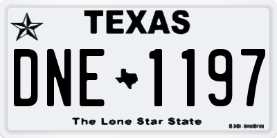 TX license plate DNE1197