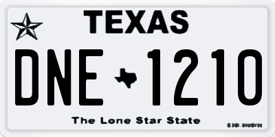 TX license plate DNE1210