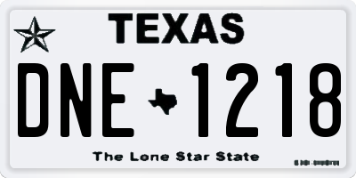 TX license plate DNE1218