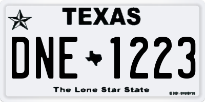 TX license plate DNE1223