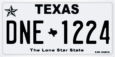TX license plate DNE1224
