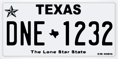 TX license plate DNE1232