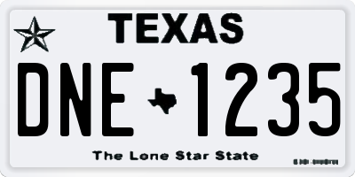 TX license plate DNE1235